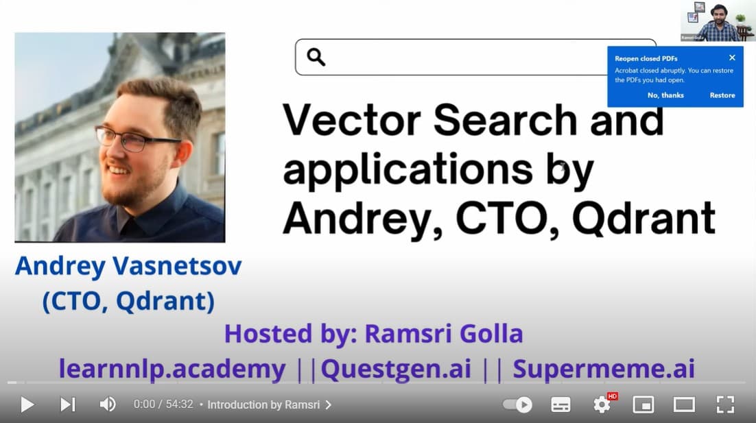 "Vector search and applications" by Andrey Vasnetsov, CTO at Qdrant